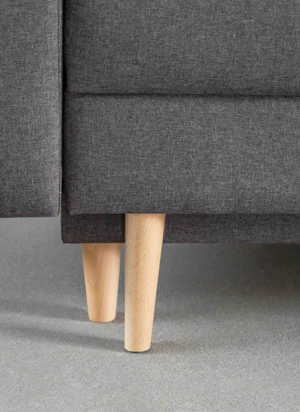 Schlafsofa Asgard Grau, B: 230 cm - Buchefarben/Grau, Design, Textil (230/93/92cm) - MID.YOU
