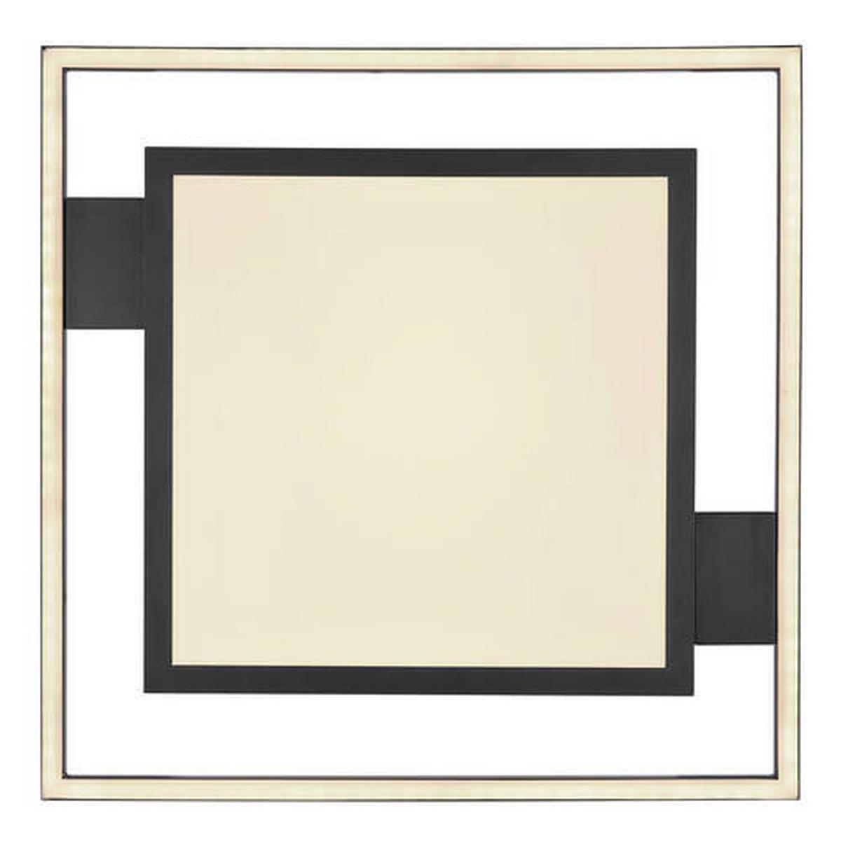 LED-Deckenleuchte 67283-40 - Dunkelbraun/Opal, Design, Holzwerkstoff/Kunststoff (40/40/6cm) - Globo