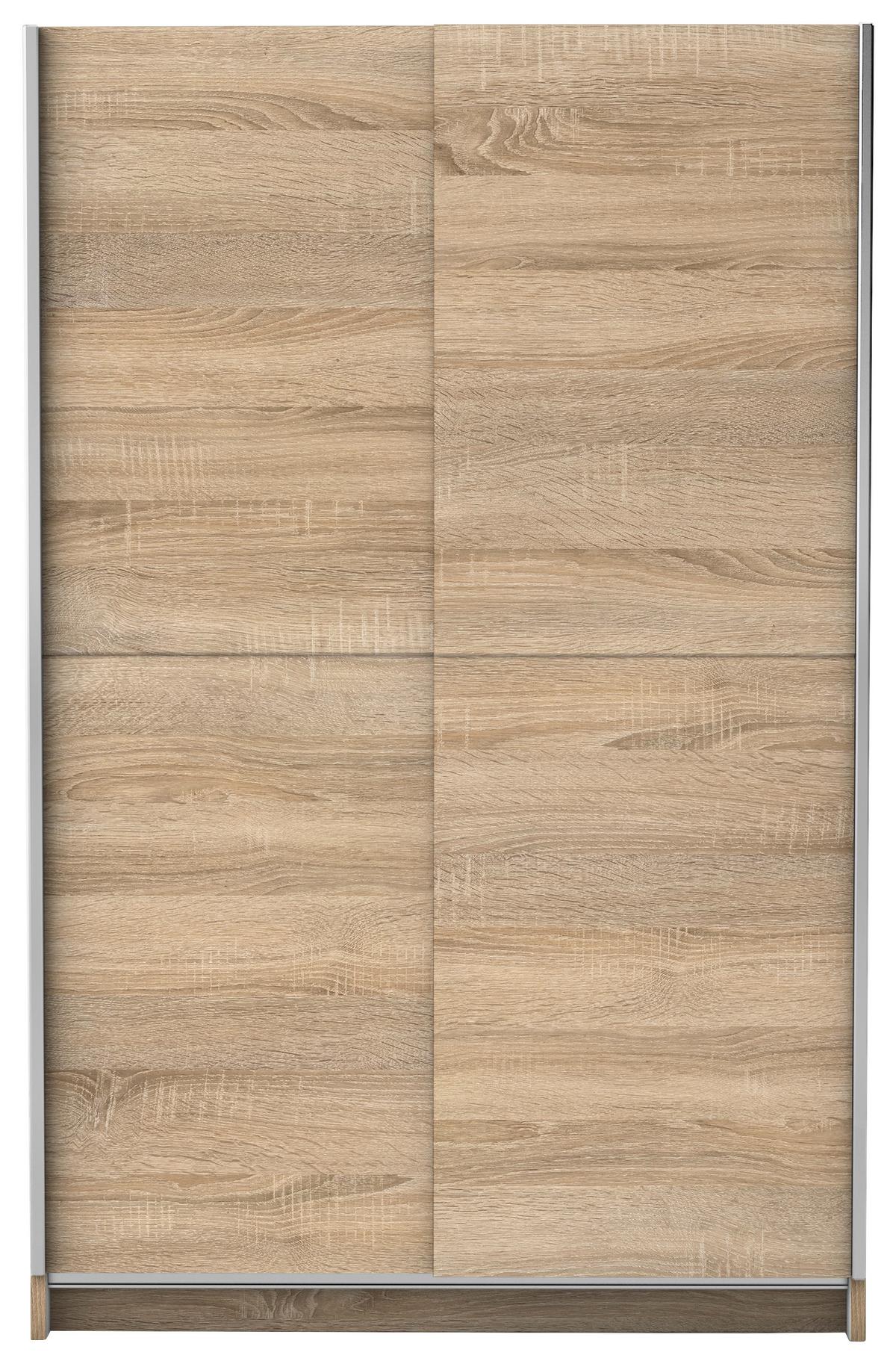Schwebetürenschrank 125 Cm Slim, Sonoma Eiche Dekor - Eichefarben, Basics, Holzwerkstoff (125/195,5/38cm) - P & B