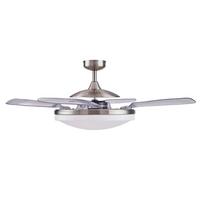 Deckenventilator Fanaway Chromfarben 4 Flügel Mit Licht - Chromfarben/Transparent, Basics, Kunststoff/Metall (122/41cm) - P & B