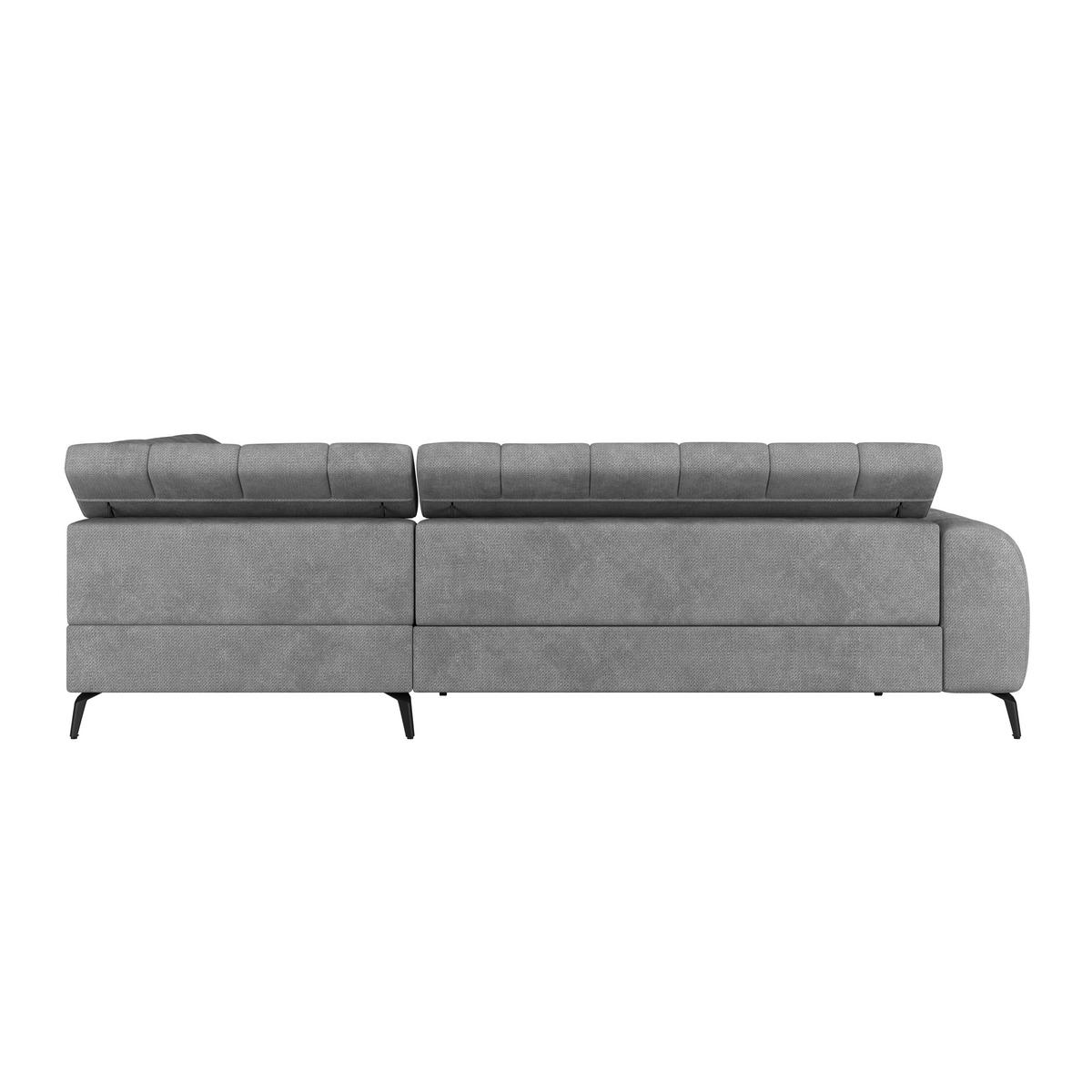 Ecksofa Volf Rechts New Grau, S: 261x203 cm - Schwarz/Grau, Trend, Kunststoff/Textil (261/203cm)
