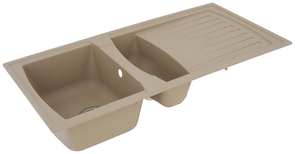 Spüle Respekta Boston Kunststein Bxt: 100x50 cm - Beige, Trend, Glas/Kunststoff (100/20/50cm) - Respekta