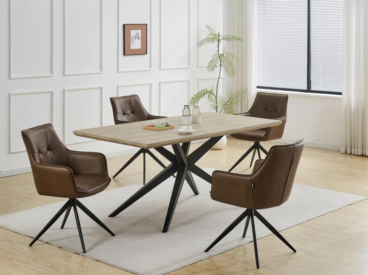 Armlehnstuhl Ion Braun/Schwarz - Schwarz/Braun, MODERN, Holz/Textil (58/87/61,5cm) - Livetastic