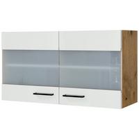 Horná kuchynská skrinka AVILA AVILA HG 100 - barvy dubu/černá, Moderní, kov/kompozitní dřevo (100/54/32cm) - FlexWell