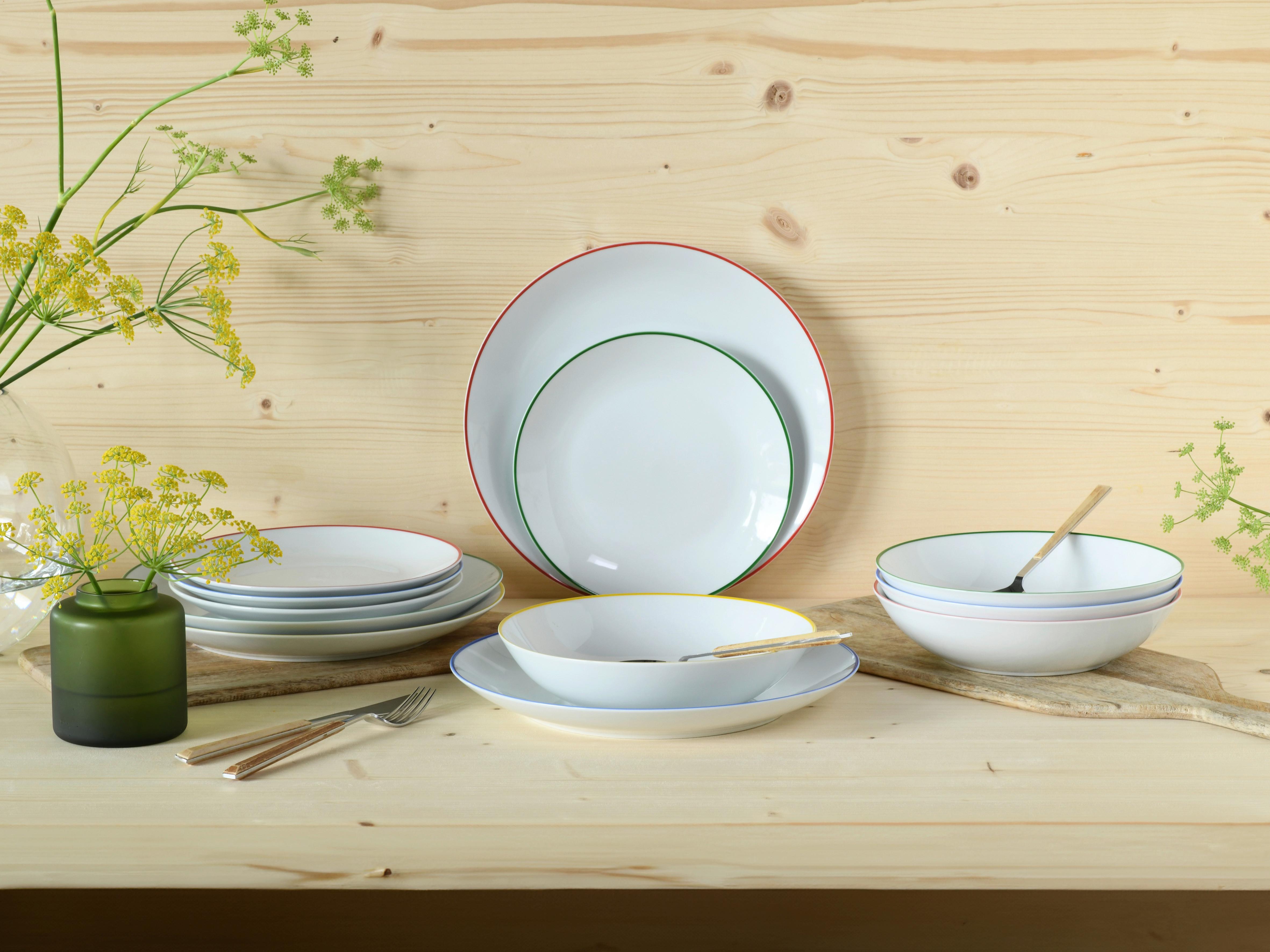 Tafelservice Luna Color Line Multicolor L: 32 cm - Multicolor, Basics, Keramik (32/29/31,5cm) - Creatable
