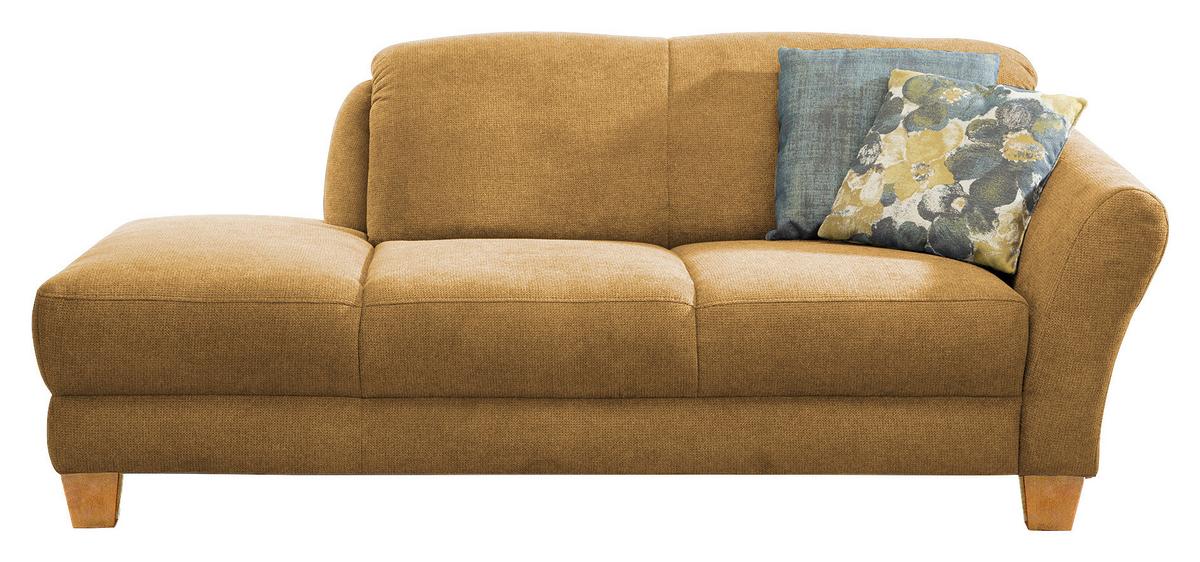 Récamiere Gotland V, Senfgelb B: 194 cm - Senfgelb/Naturfarben, KONVENTIONELL, Textil (194/84/91cm) - Sit & More