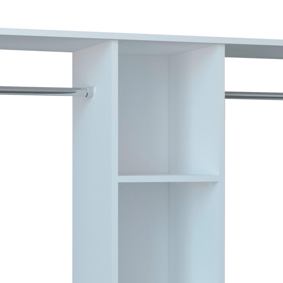 Regal Mit Kleiderstangen Ralosa B: 116 Cm Weiß - Weiß, MODERN, Holzwerkstoff/Kunststoff (116/124/40cm) - MID.YOU