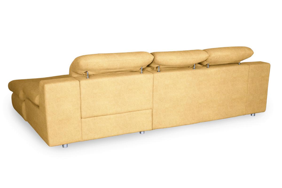 Ecksofa Isona Gelb Chenille - Chromfarben/Gelb, Design, Textil (286/165cm) - Livetastic