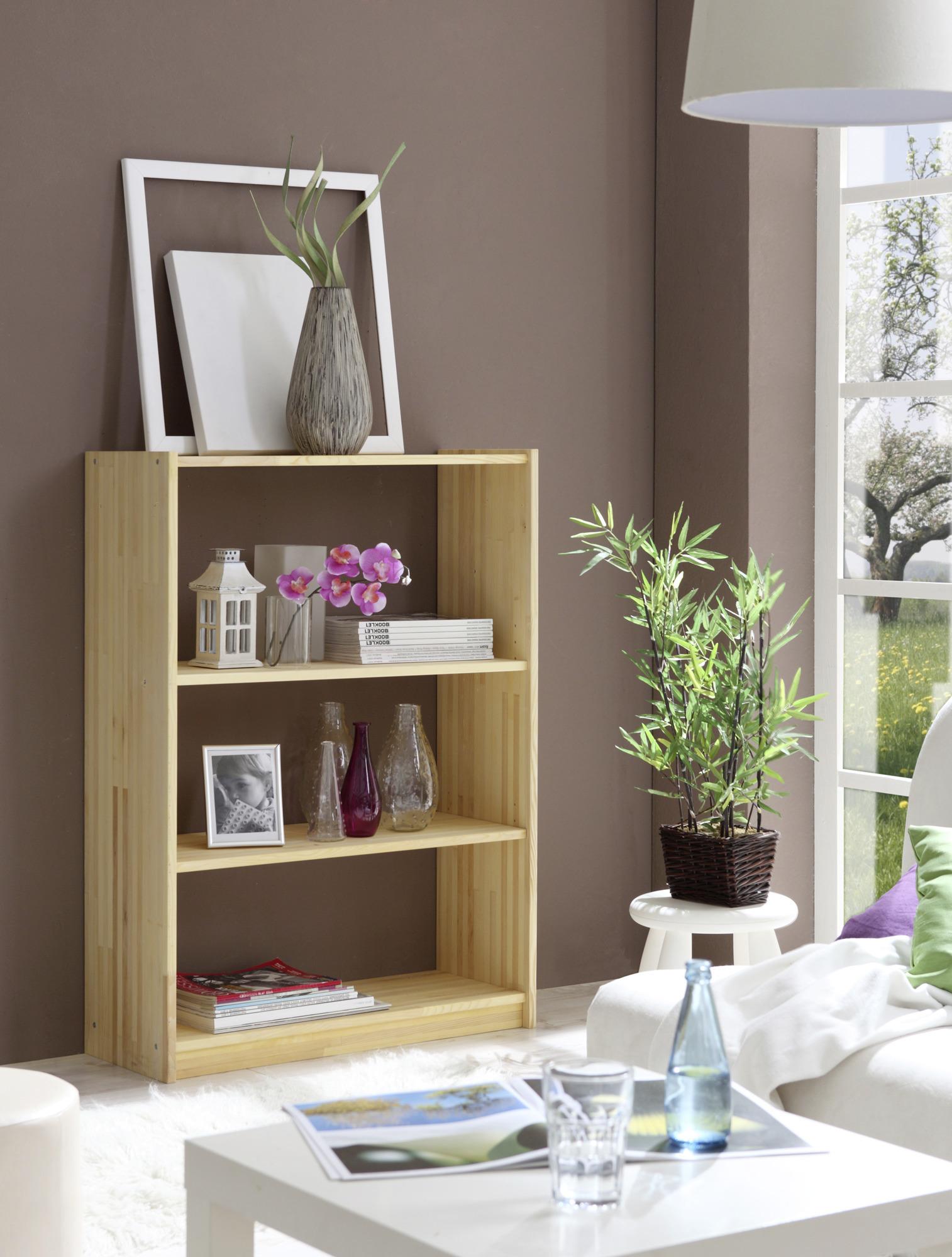 Regal Echtholz Massiv Simona 80 Cm Fichte Natur