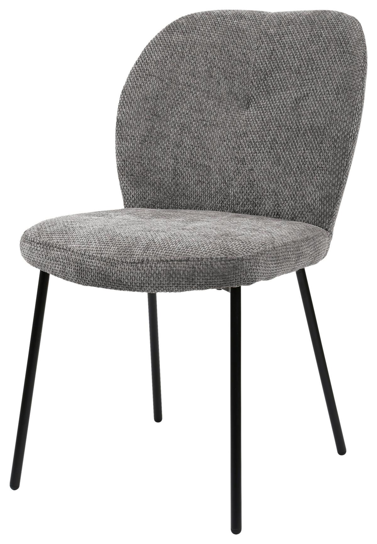 Židle MARA sivá - šedá/černá, Lifestyle, kov/dřevo (52/87/64cm) - Mömax