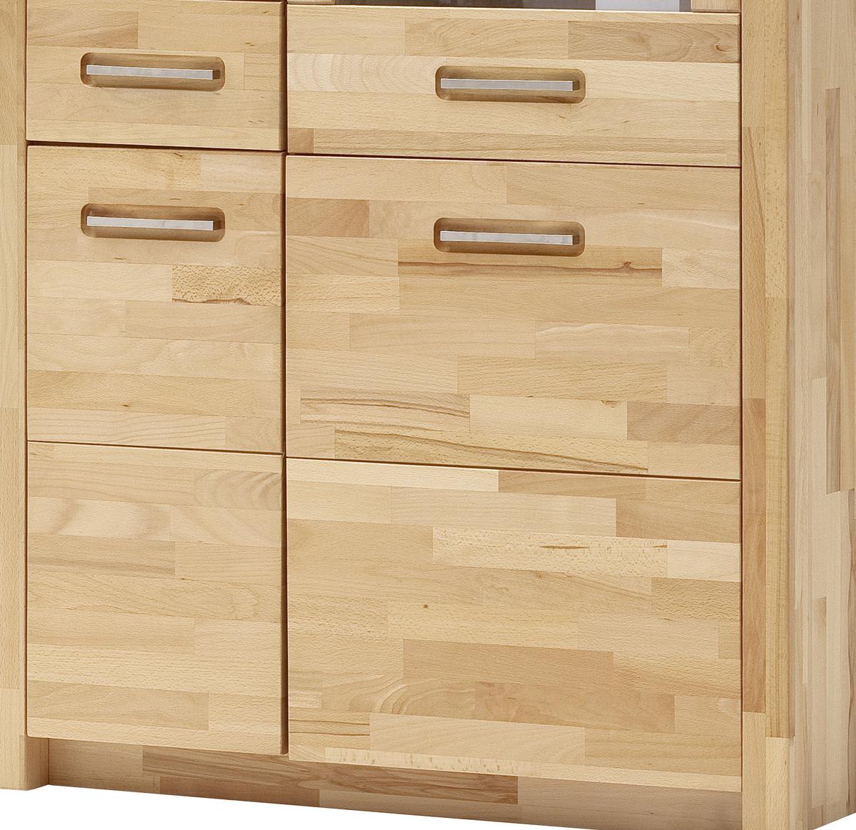 Vitrine Buchefarben, B: 98 Cm - Buchefarben, Design, Glas/Holz (98/203/40cm) - MID.YOU