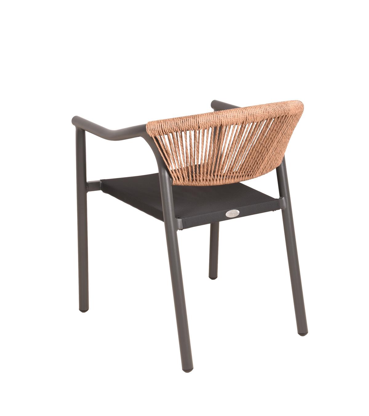 GARTENSTUHL-SET STAPELSTUHL NOVARA, 2ER SET - Anthrazit/Schwarz, MODERN, Kunststoff/Metall (57/75/60,5cm) - Gardenson