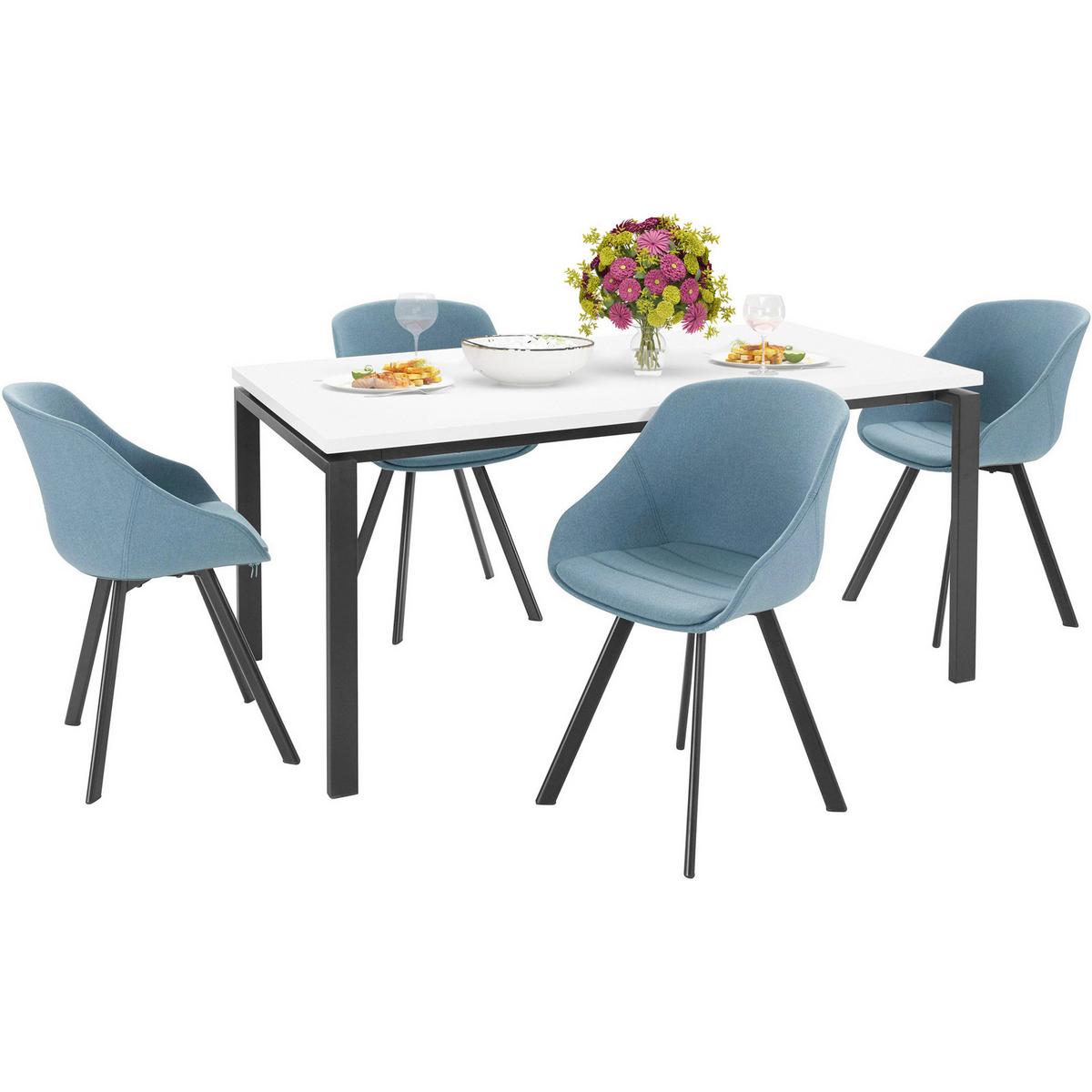 Esstisch Sabine Schwarz/Weiß L: 160cm - Schwarz/Weiß, Design, Holzwerkstoff/Metall (160/90/75cm) - MID.YOU