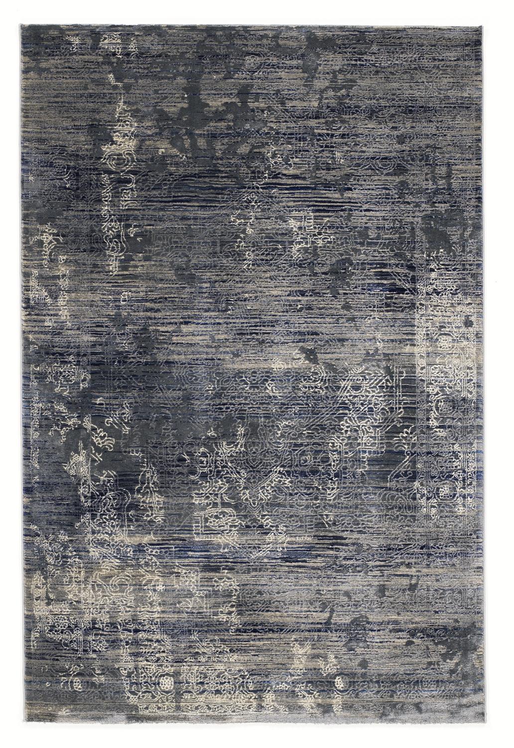 Webteppich Blau/Creme Wave Kontura 140x200 cm