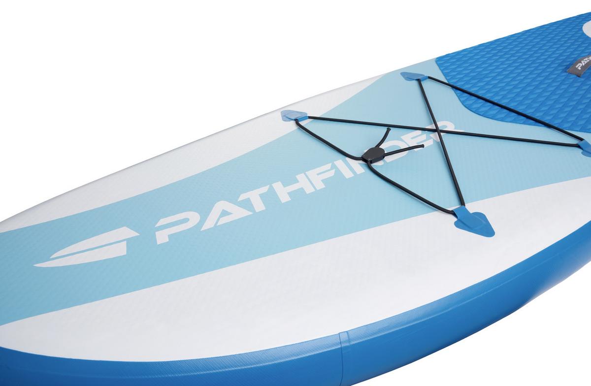 paddleboard SCHOU - bílá/modrá, plast (301/71/15cm)