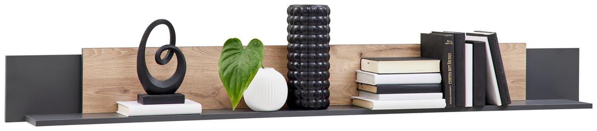 Wandboard Atlanta B: 180 cm Eiche Anthrazit - Eichefarben/Anthrazit, MODERN, Holzwerkstoff (180/19,8/16,6cm)