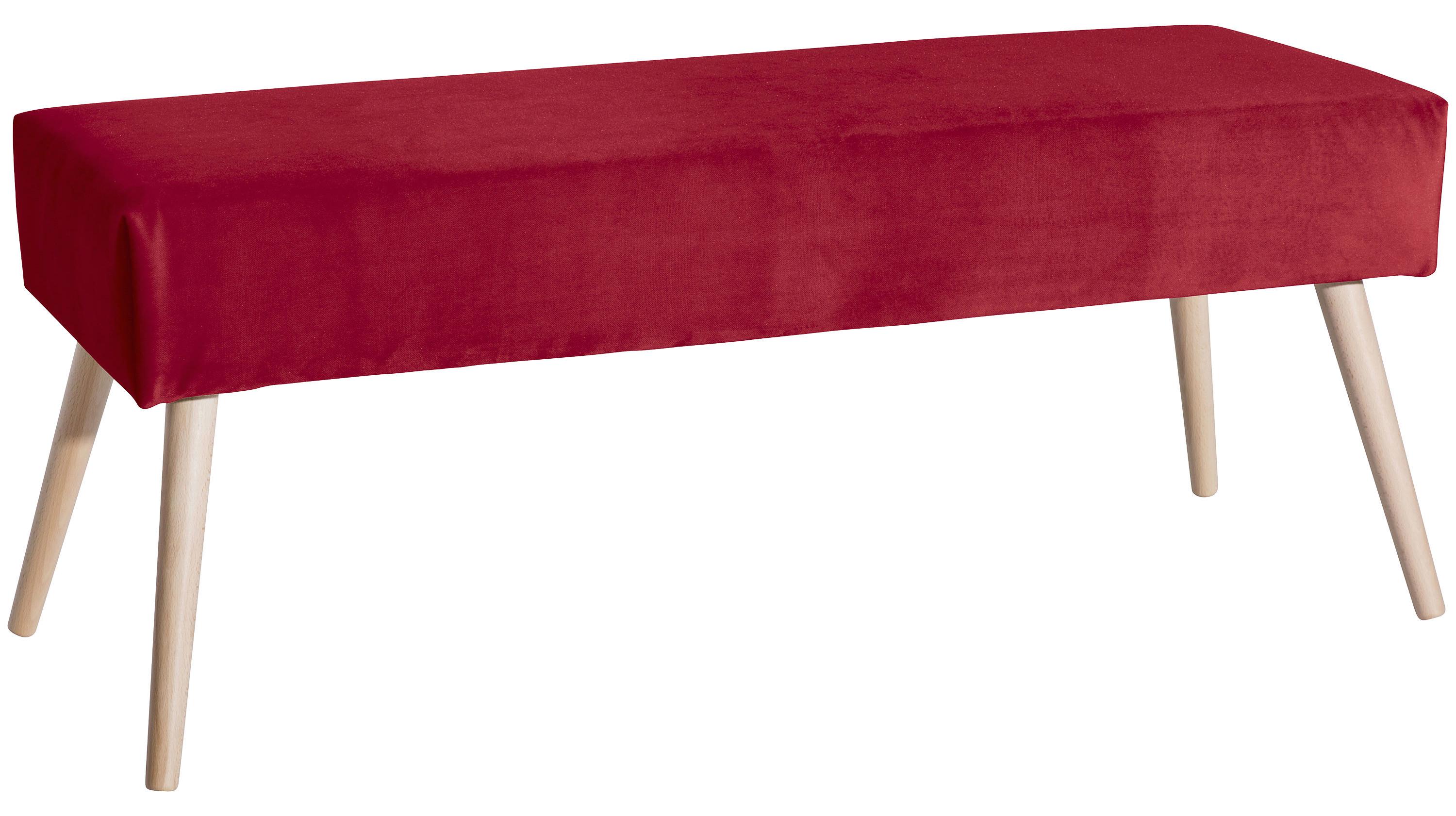 Sitzbank Gepolstert Rot Sue Bxhxt: 114x48x40 Cm - Buchefarben/Rot, Design, Textil (114/48/40cm) - Max Winzer