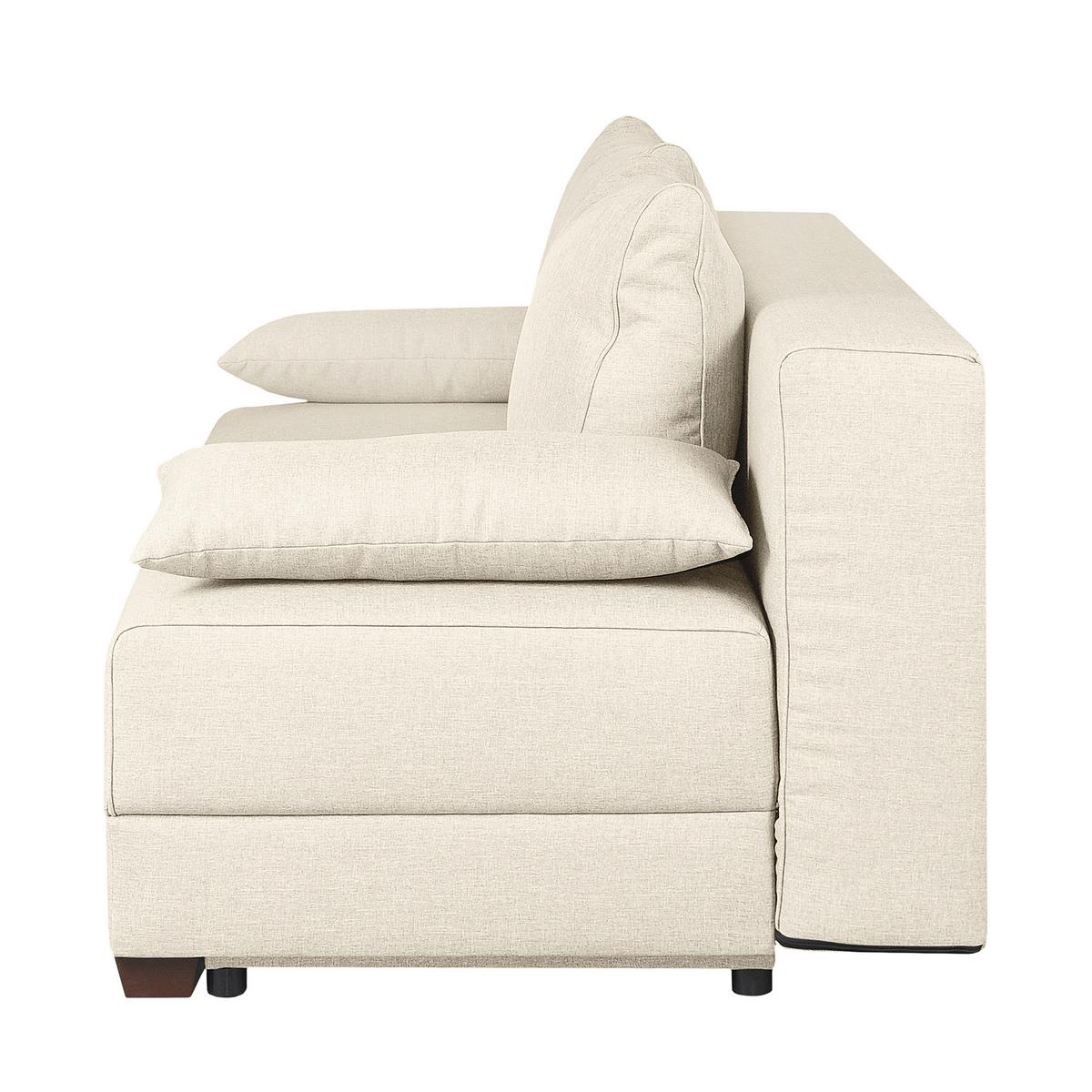 Schlafsofa Dingo, Creme B: 202 cm - Dunkelbraun/Creme, Design, Textil (202/85/110cm) - MID.YOU