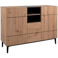 Kommode B 120 cm Nola, Eiche Dekor/Schwarz - Eichefarben/Schwarz, KONVENTIONELL, Holzwerkstoff (120/90/42cm) - MID.YOU