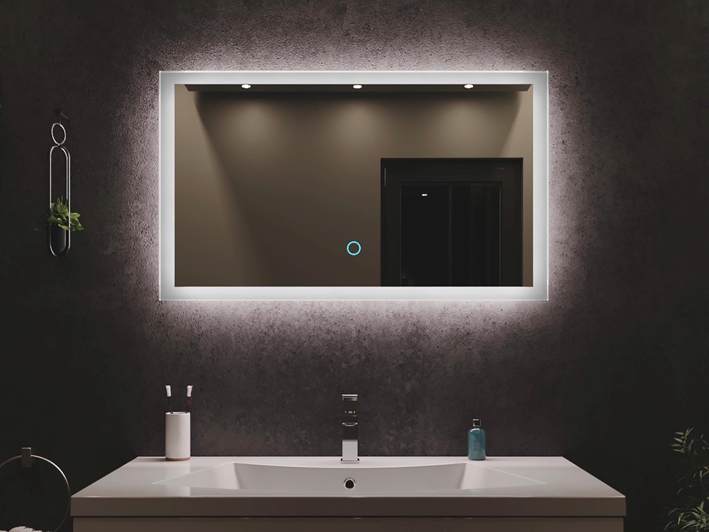 Badezimmerspiegel Led Spiegel Rechteckig B: 90cm