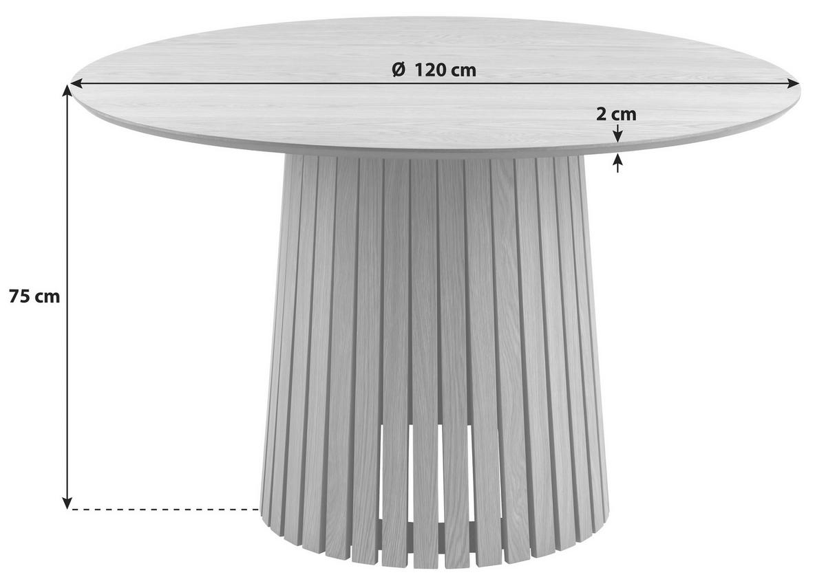 Jedálenský stôl z dyhy CHRISTO 120cm - farba duba, Trend, drevo/kompozitné drevo (120/120/75cm) - MID.YOU