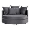 Okrúhla pohovka s vankúšmi ELENA, sivá - čierna/sivá, Modern, drevo/textil (130/65/140cm) - Bessagi Home