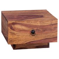 Noční stolek z masivního dřeva Mumbai - černá/barvy sheesham, Moderní, kov/dřevo (40/25/40cm) - MID.YOU