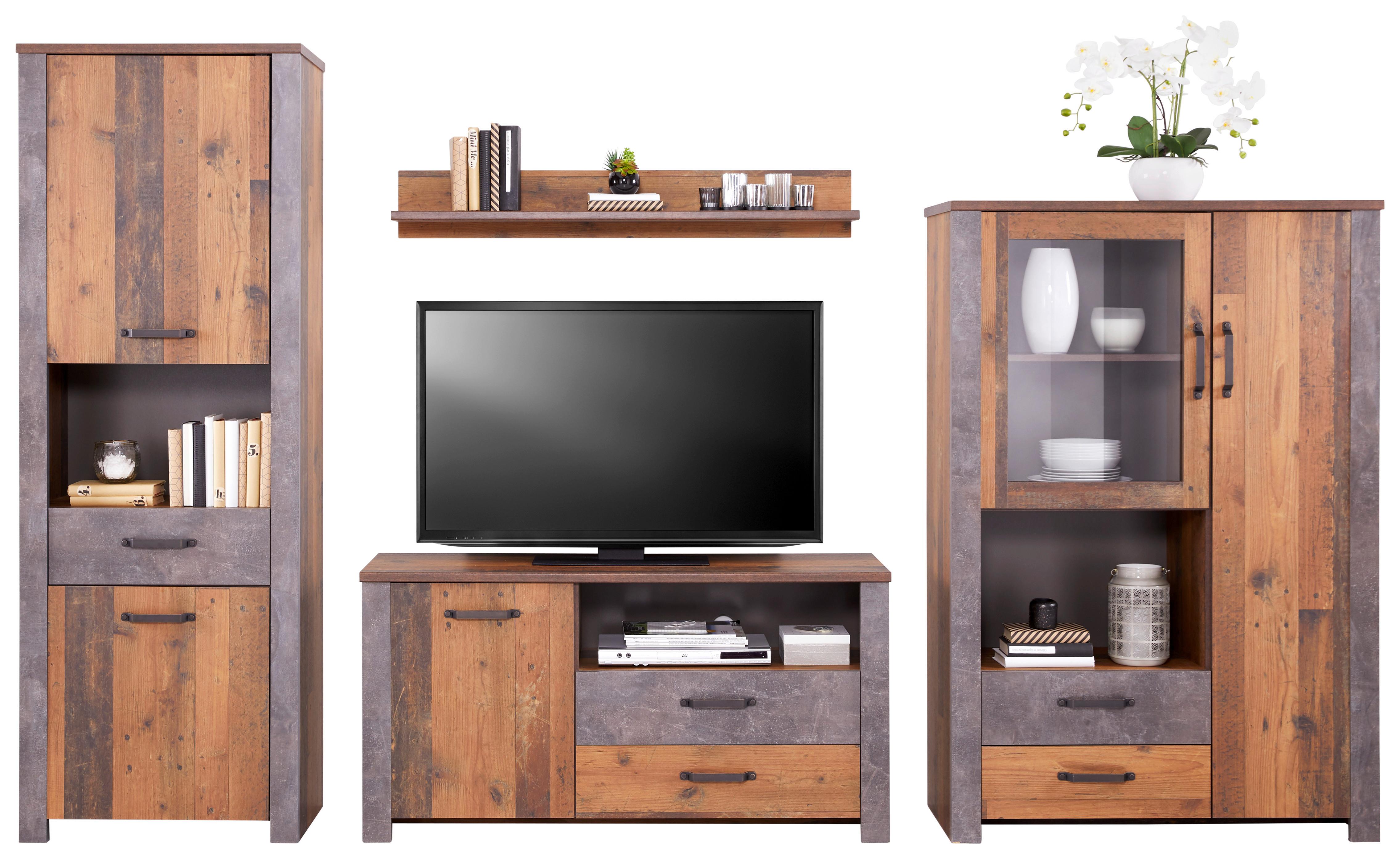 Wohnkombination 4 -Teilig. Ontario, Old Style/Betonoptik