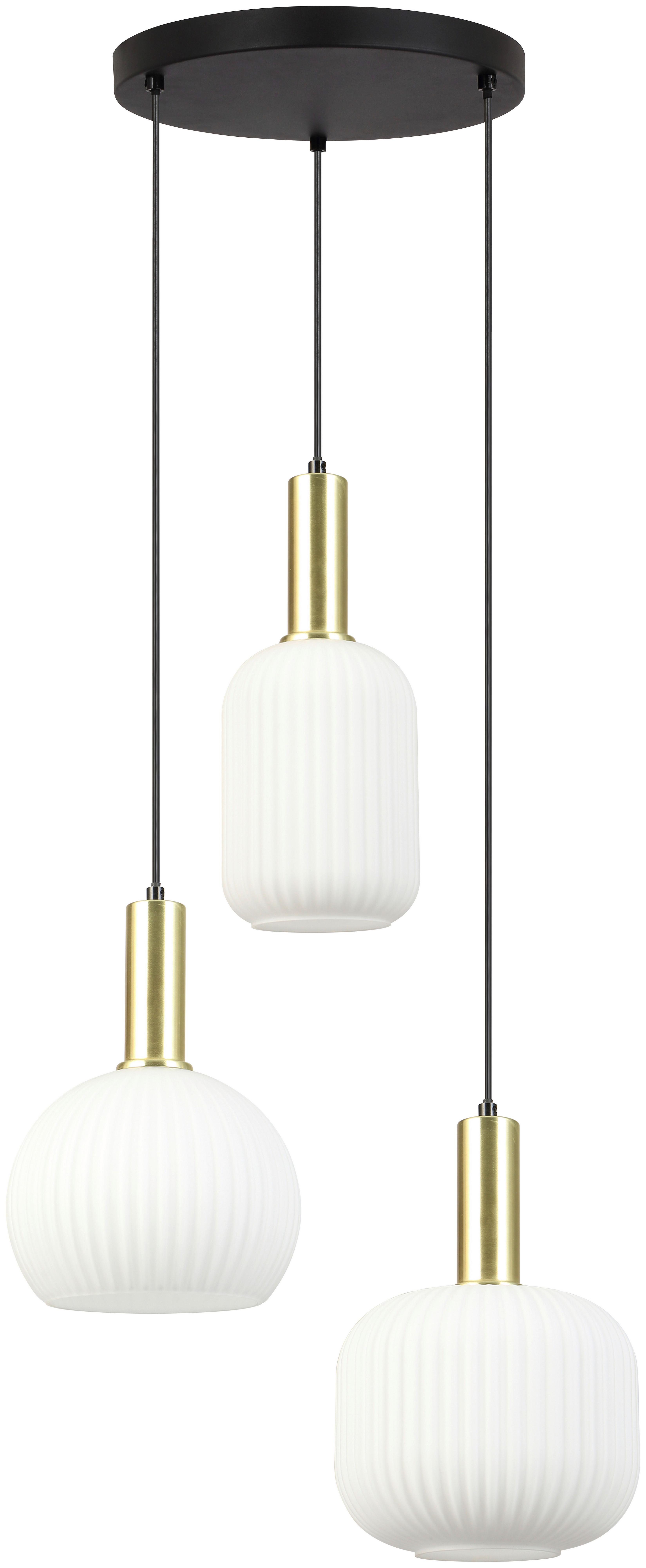ZÁVESNÉ SVIETIDLO SCHER - čierna/biela, Modern, kov/sklo (36/120cm) - Mömax
