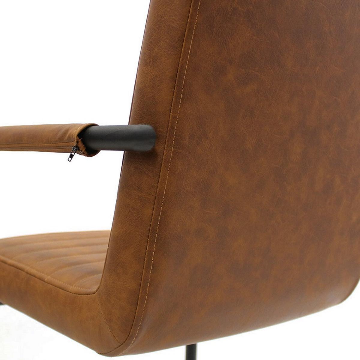 Armlehnstuhl Bars Braun Gepolstert 2er-Set - Cognac/Haselnussfarben, LIFESTYLE, Kunststoff/Textil (54/97/57cm) - MID.YOU