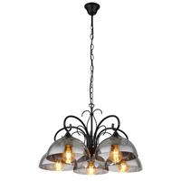 Hängeleuchte 69061-5h - Schwarz, KONVENTIONELL, Glas/Metall (56/120cm) - Globo