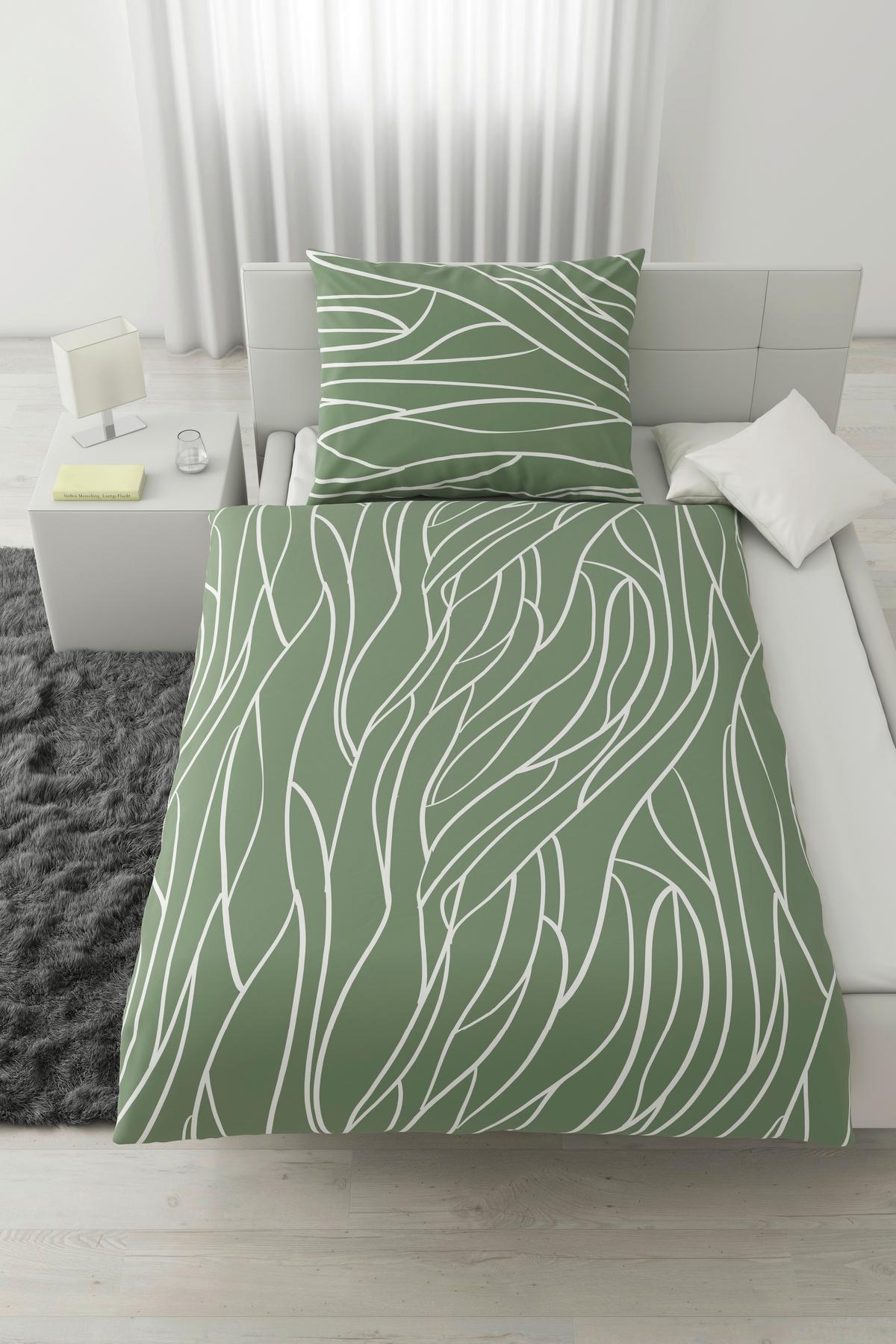 POSTEĽNÁ BIELIZEŇ JULIANE - zelená, Konventionell, textil (140/200cm) - Mömax