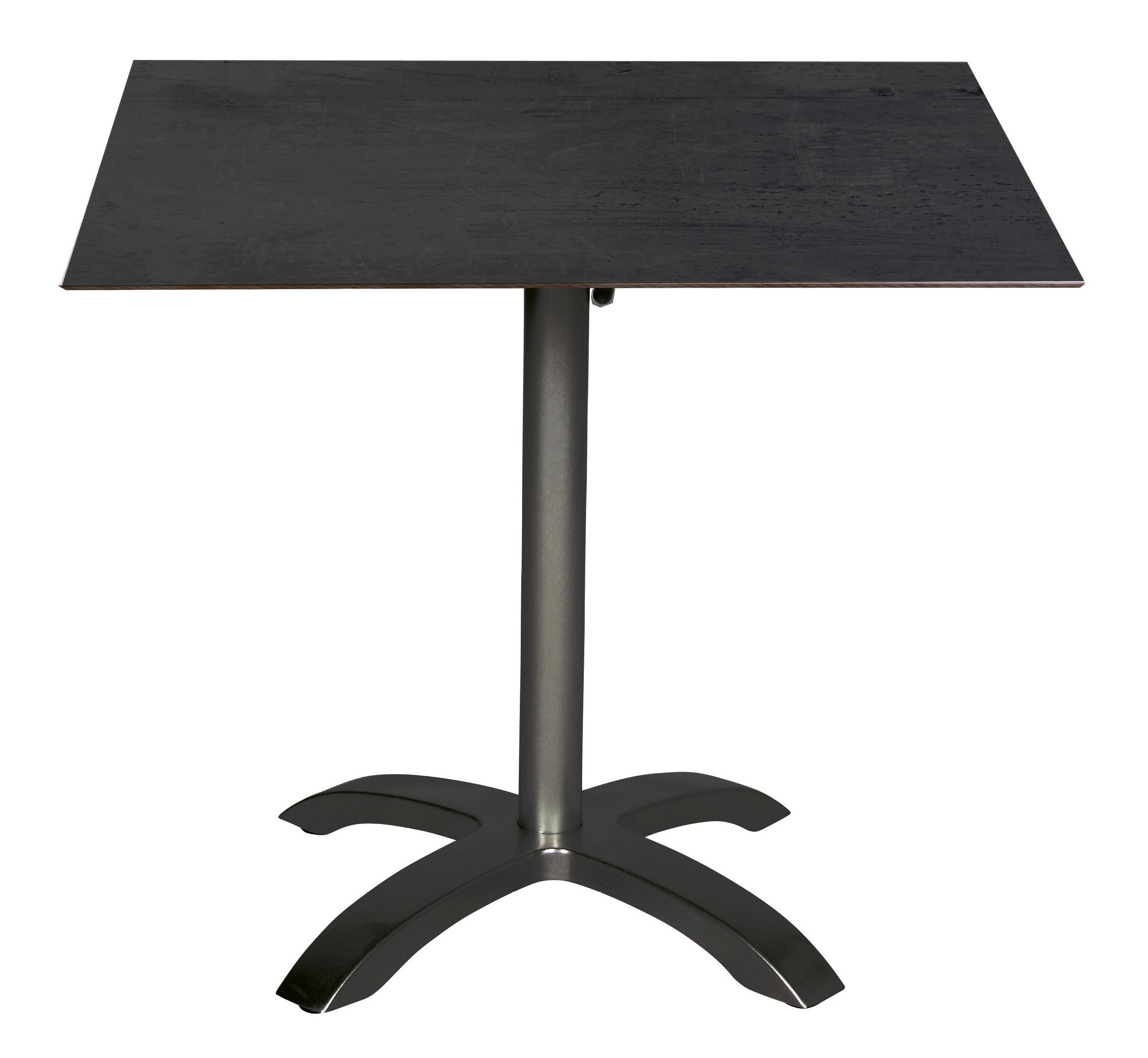 Esstisch Echtholz Omega 80x80 cm Naturfarben - Anthrazit, Basics, Holzwerkstoff/Metall (80/80/72cm) - Gardenson