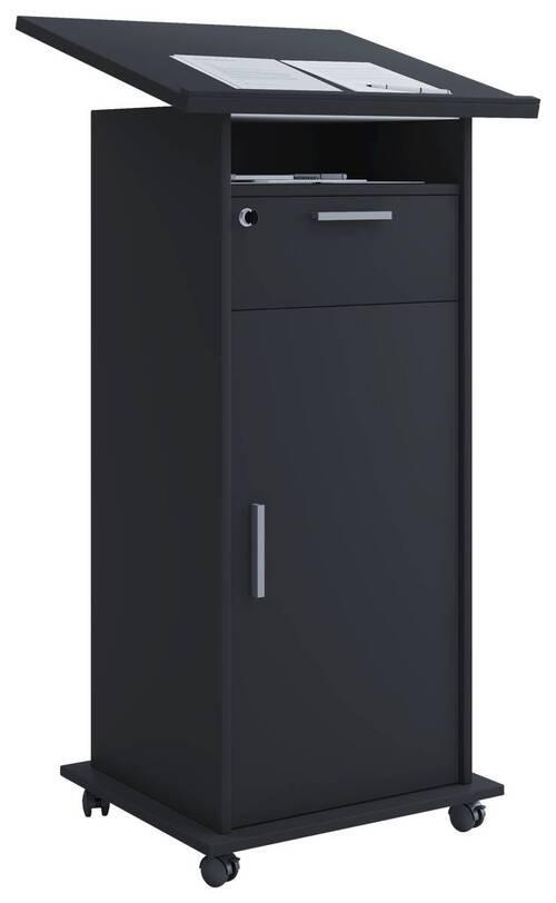 Stehpult Mit Stauraum B: 60 Cm H: 120 Cm Meeta, Schwarz