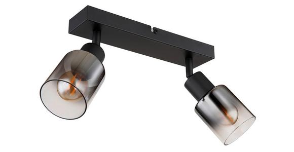 Strahler Timo 2-Flammig verstellbar Ø 6 cm - Schwarz, MODERN, Glas/Metall (26/6/13,7cm) - Luca Bessoni