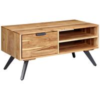 Konferenčný stolík akácia - sivá/prírodná farba, Konventionell, kov/drevo (95/45/45cm) - MID.YOU