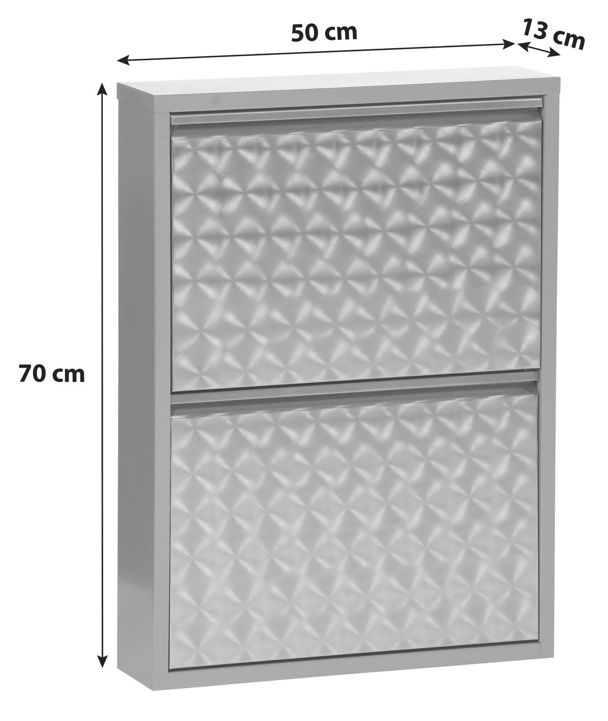 Schuhkipper Mac Grau Metall 2 Klappen B: 50 cm - Grau, Basics, Metall (50/70/13cm)