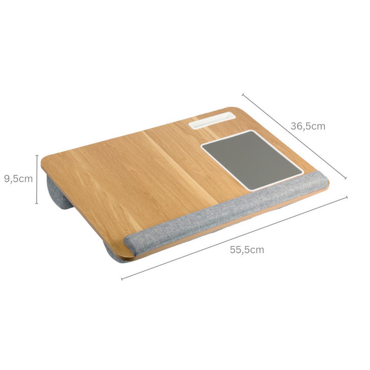 LAPTOPUNTERLAGE Kunststoff/Holzwerkstoff - Hellbraun/Grau, Basics, Holzwerkstoff/Kunststoff (55,5cm) - Kesper