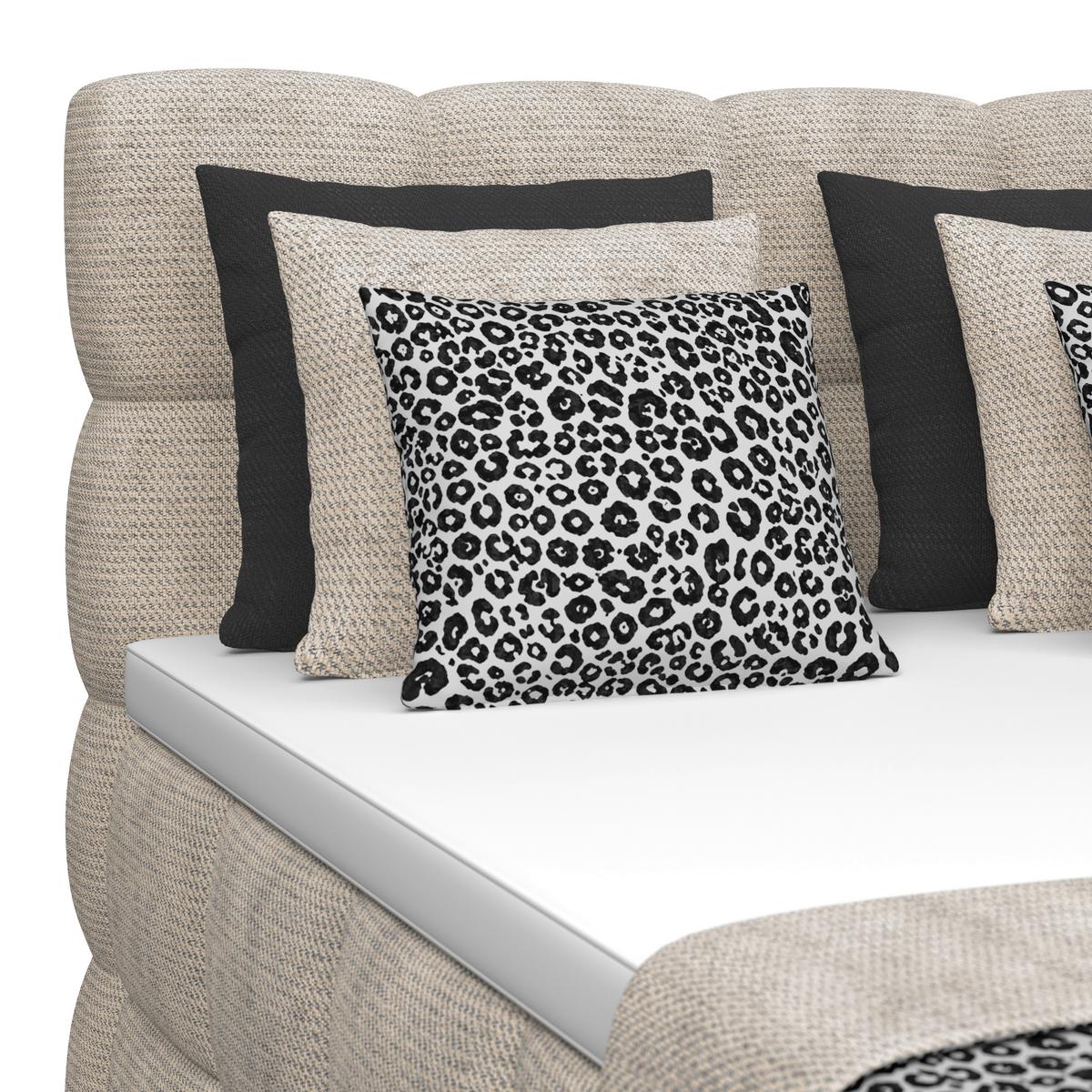 Boxspringbett Brisbane inkl. Bettkasten 140x200 - Beige/Schwarz, Trend, Holz/Holzwerkstoff (140/200cm) - Sembella