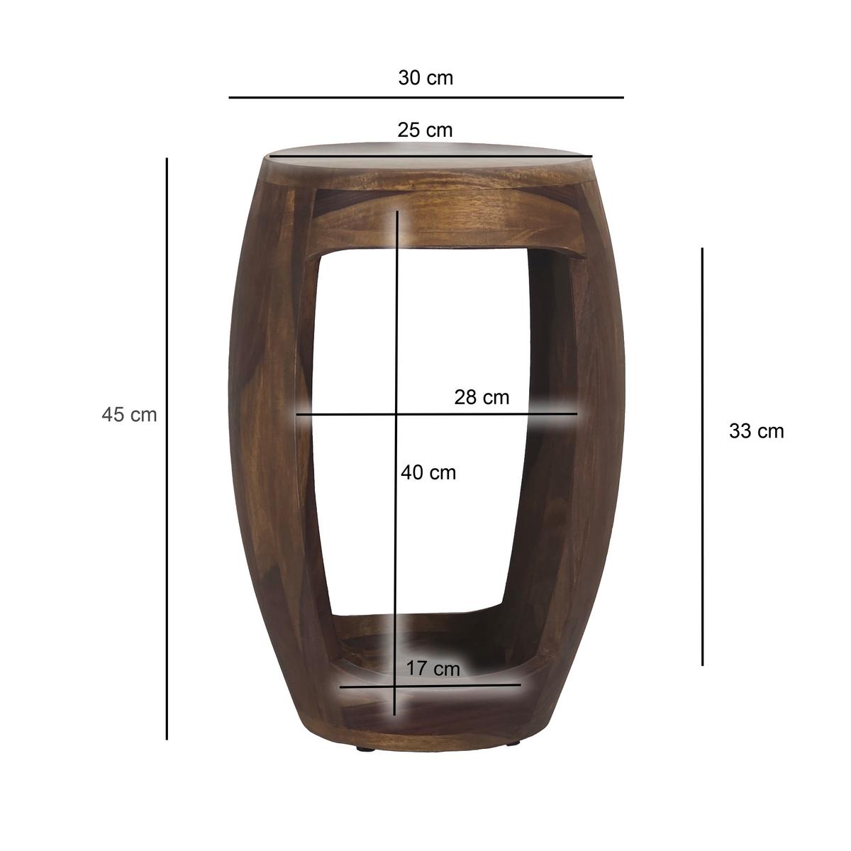 BEISTELLTISCH Braun L: 30cm - Braun, Design, Holz (30/30/45cm) - MID.YOU