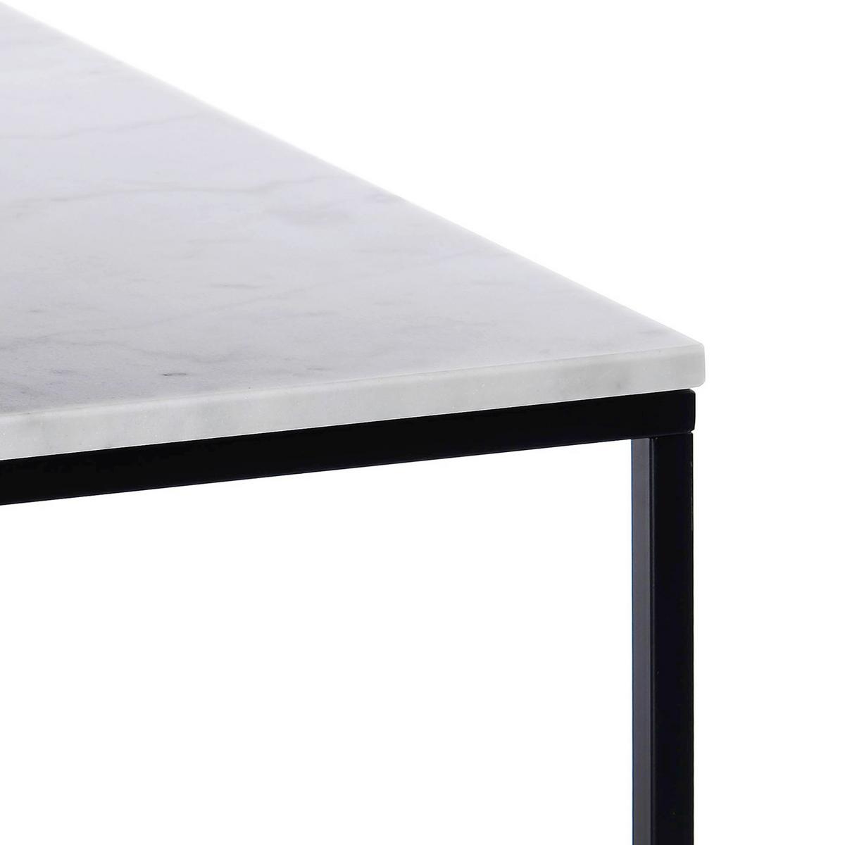 COUCHTISCH Marmor B: 75cm - Schwarz/Weiß, Design, Stein/Metall (75/75/48cm) - MID.YOU