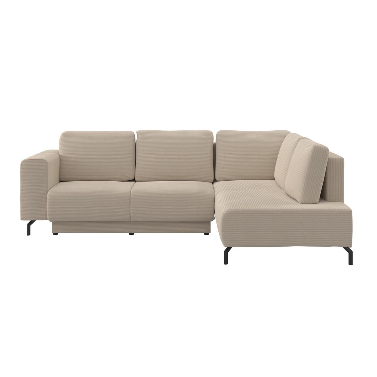 Ecksofa Veni Ecke R - Beige/Schwarz, MODERN, Textil (272/210cm) - Ondega
