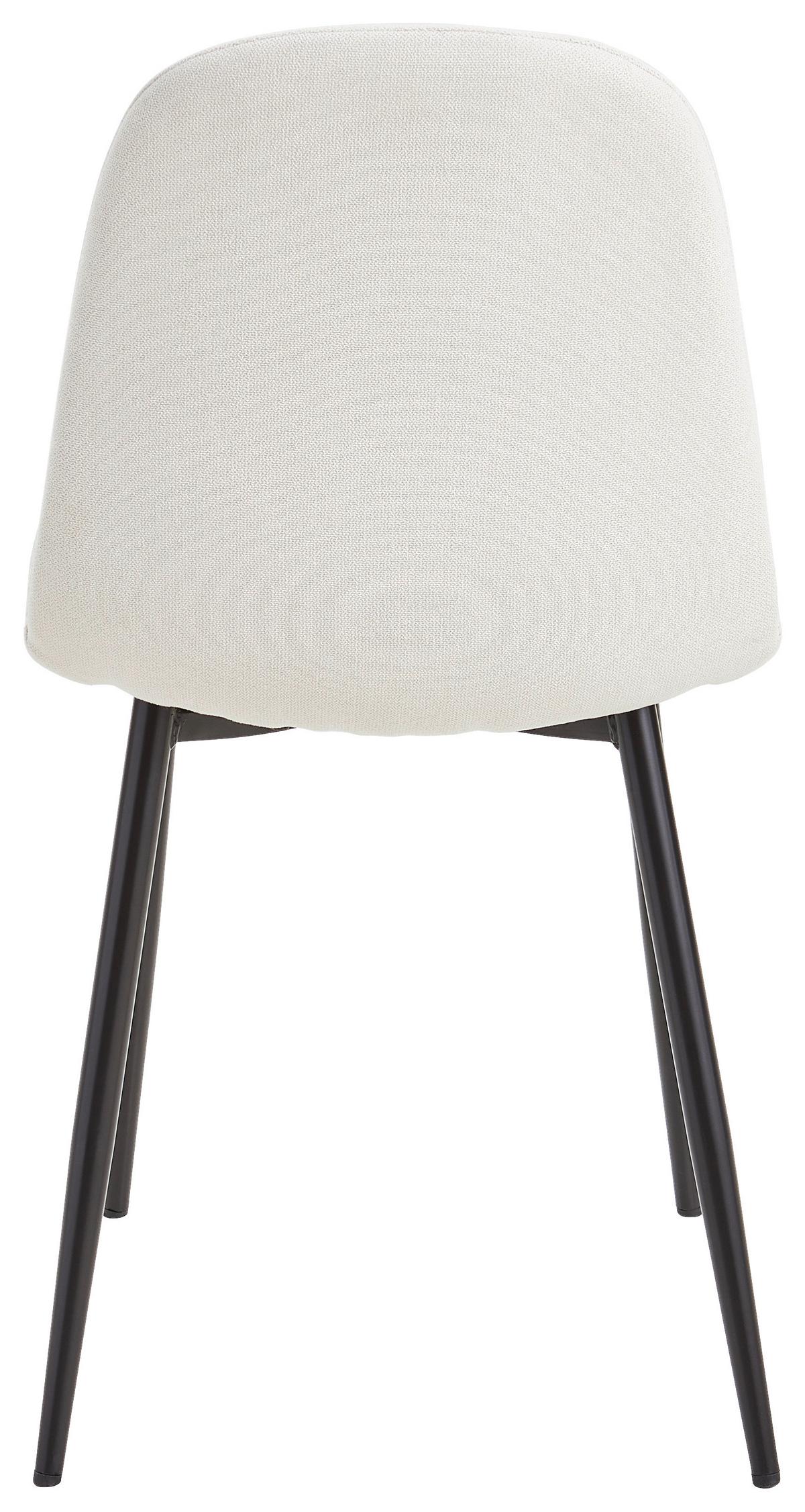 Stuhl Lola Bezug: Mikrofaser Creme 4er-Set - Creme/Schwarz, Basics, Textil/Metall (43/85/54cm) - P & B