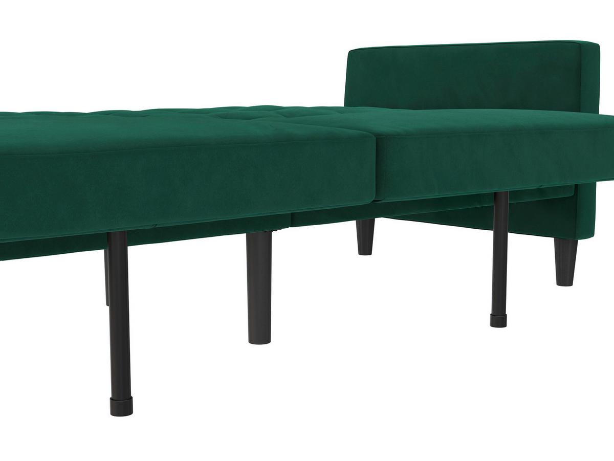 Schlafsofa Palermo Dunkelgrün, mit Schlaffunktion - Dunkelgrün/Schwarz, Basics, Textil (207/86/86cm) - Livetastic