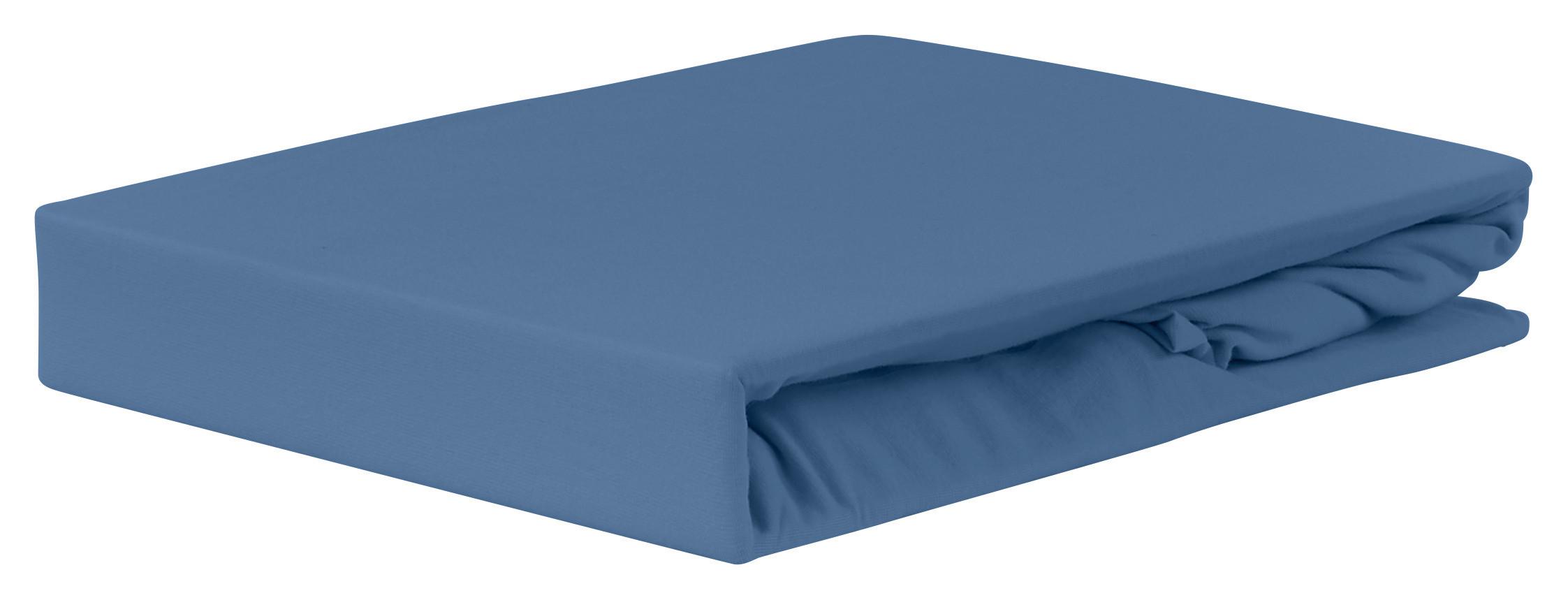 Spannleintuch Jardena Blau 90-100x200 cm Baumwolle - Blau, KONVENTIONELL, Textil (90-100/200cm) - James Wood