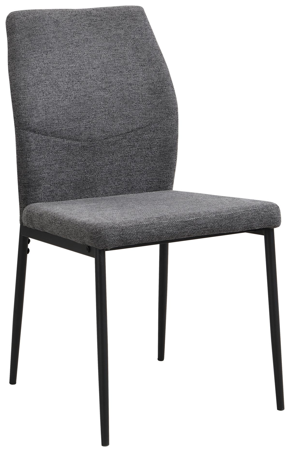 Vierfußstuhl Augusta Webstoff Anthrazit - Anthrazit/Schwarz, MODERN, Textil/Metall (45/87/55cm) - Kela