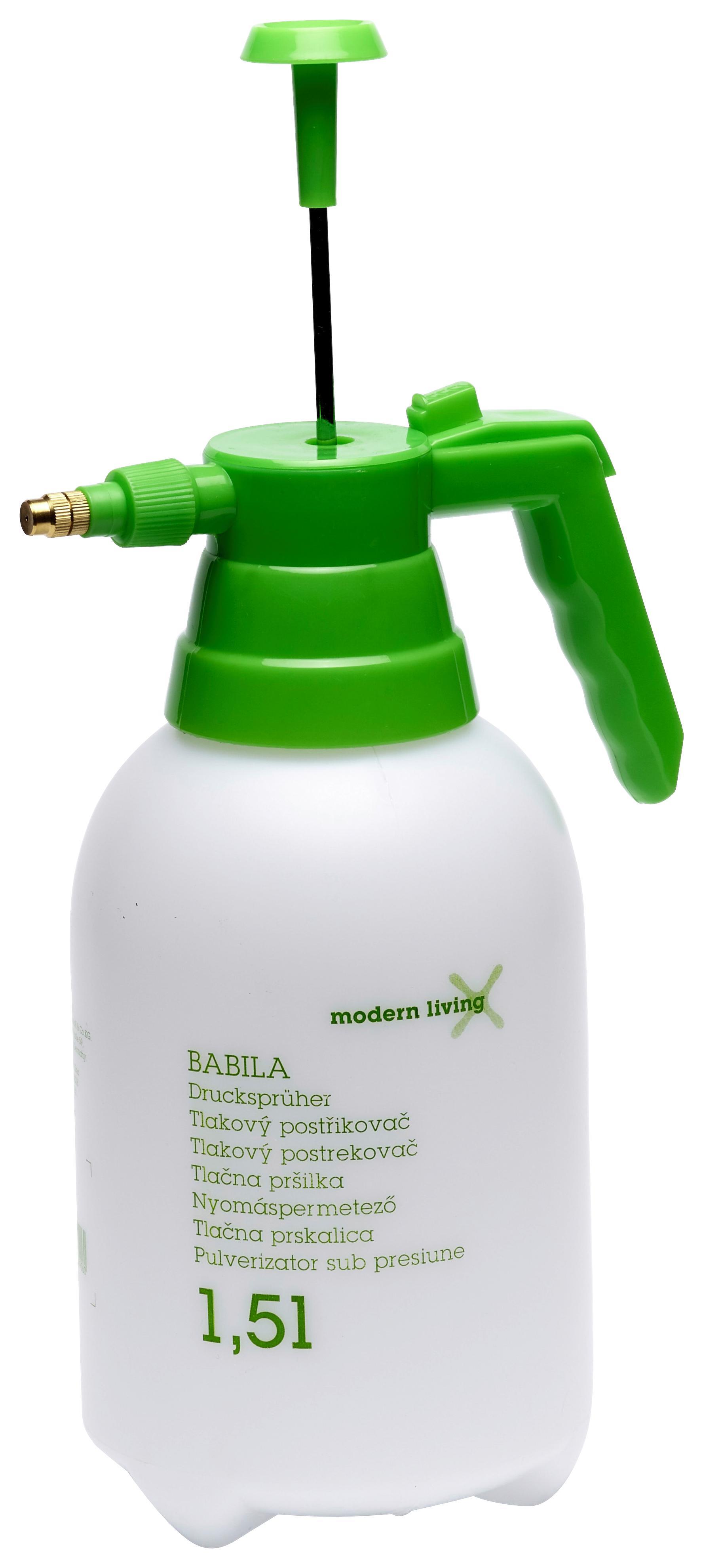 Láhev S Rozprašovačem Drucksprüher - bílá/zelená, kov/umělá hmota (1,5cm)