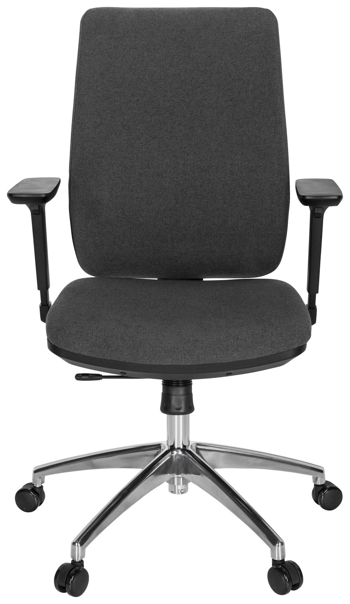 Drehstuhl Integrio I Armstütze Dunkelgrau Bis 120kg - Chromfarben/Dunkelgrau, MODERN, Kunststoff/Textil (74/123/63cm) - MID.YOU
