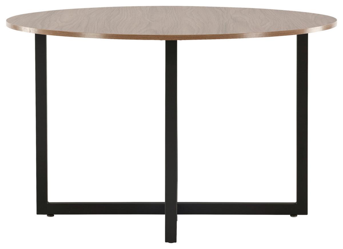 Esstisch Durango - Walnussfarben/Schwarz, Design, Holzwerkstoff/Metall (120/120/75cm) - Livetastic