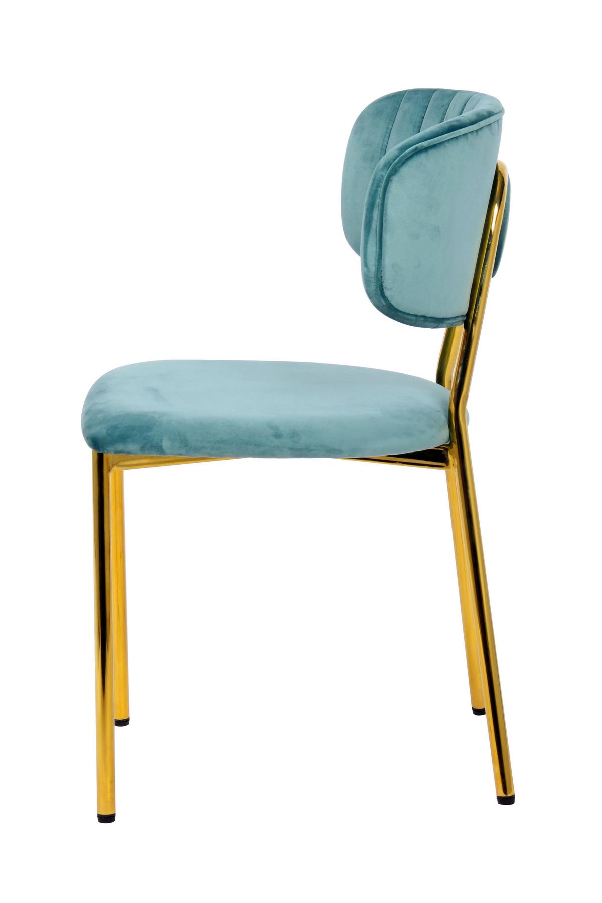SADA STOLIČIEK KIAN MINT - zlatá/mätovozelená, Modern, kov/textil (47/80/51cm) - MID.YOU